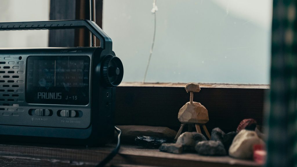 Portable radio beside a window, illustrating emergency preparedness