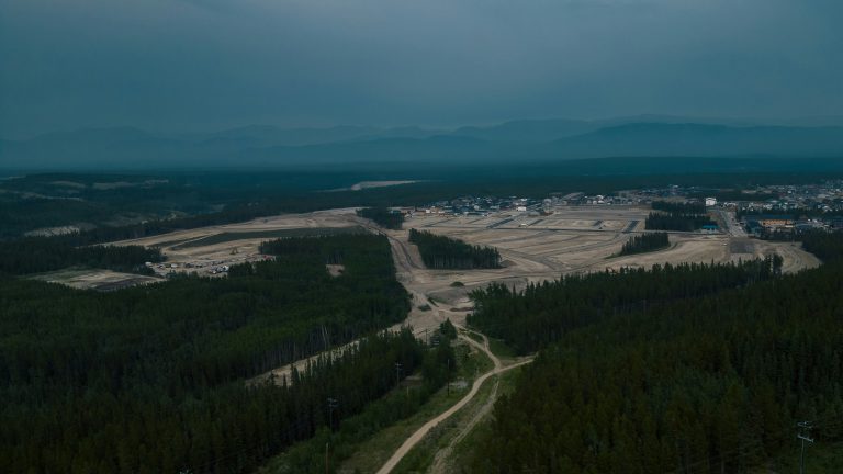 A wide view of the Whistle Bend neighbourhood in Whitehorse, Yukon, used to illustrate an emergency-response exercise